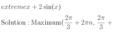 The extreme x+2sin(x) is 